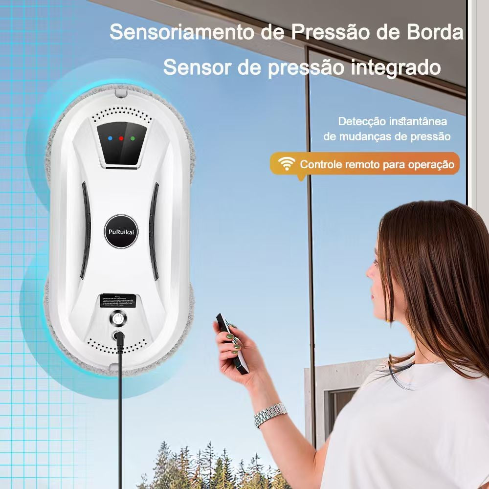 Robot de limpieza de ventanas PuRuiKai, limpiador de ventanas eléctrico de alta succión, Robot aspirador con Control remoto anticaída