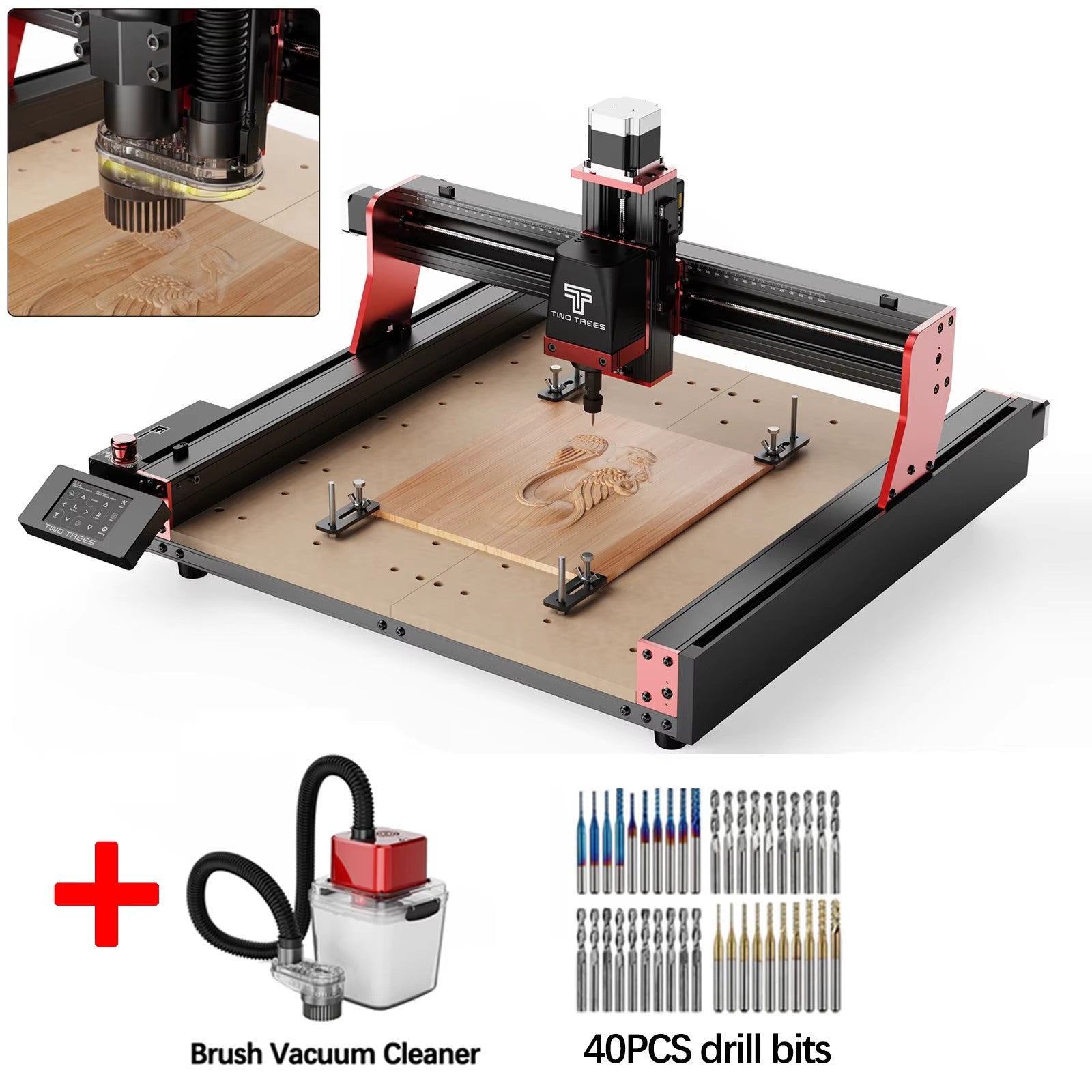 Twotrees-enrutador CNC de 3 ejes/4 ejes, fresadora y cortadora TTC450 PRO, grabador de joyería para madera, acrílico, PCB, PVC, MDF, Metal