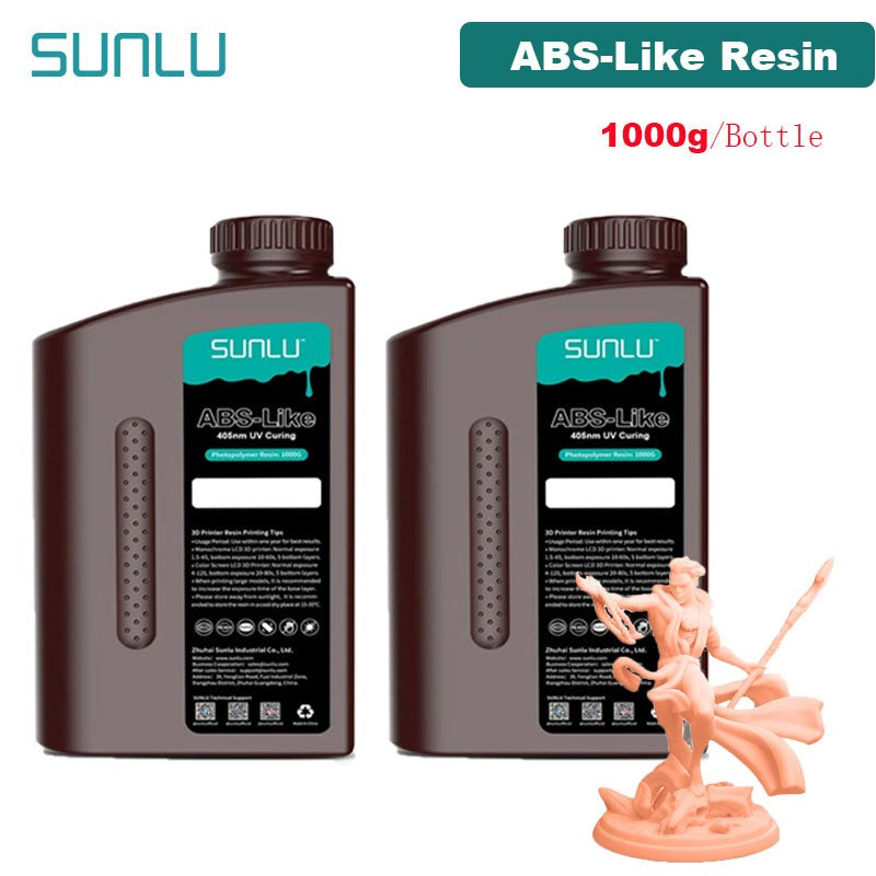 SUNLU resina UV 405nm fotopolímero tipo ABS impresora LCD líquido 2KG puede perforar roscas internas procesadas bajo olor alta dureza