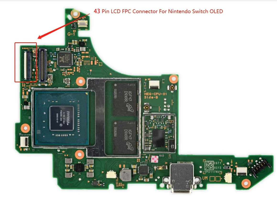 5 uds conector LCD FPC de 43 pines para Nintendo Switch OLED piezas de repuesto para consola NS OLED