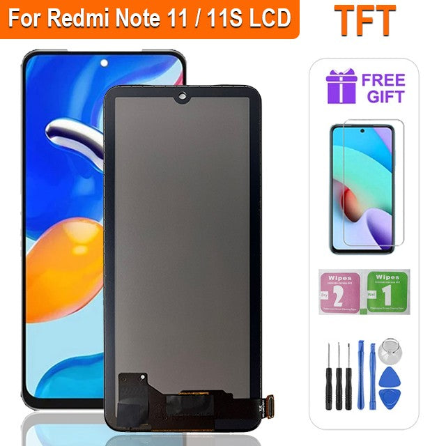 LCD súper AMOLED para Xiaomi Redmi Note 11 LCD 2201117 Asamblea del digitizador de la pantalla táctil de la exhibición LCD de TG para Redmi Note 11S LCD