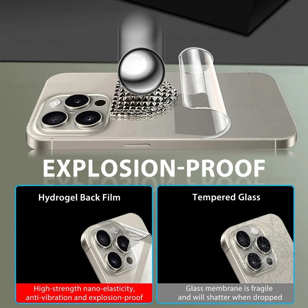 Protector de pantalla de película de hidrogel trasero para iPhone16, 15, 13, 12, 14, 11 Pro Max Plus Mini, cubierta completa suave transparente, no accesorio de vidrio, 2 uds.