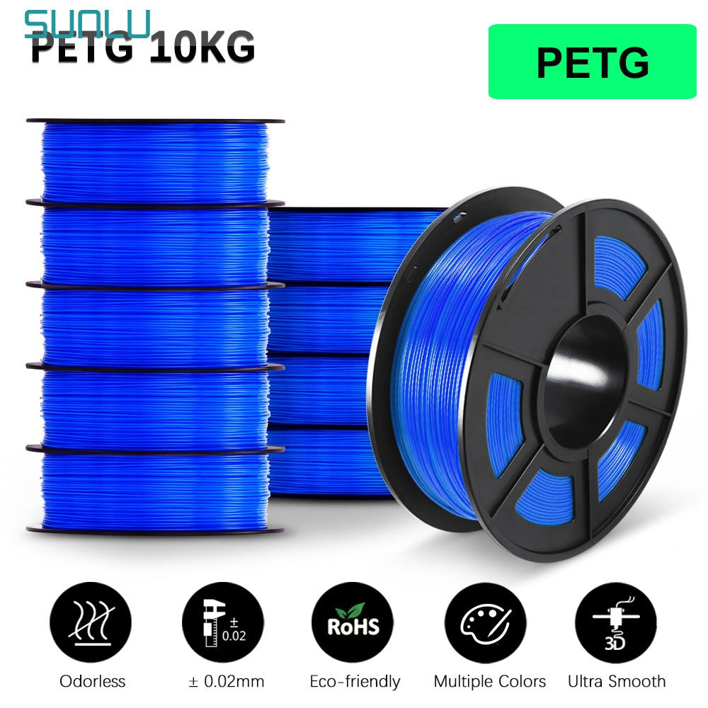 Filamento SUNLU 10KG 3D PLA/PLA PLUS/PETG/filamnet ABS fácil 1,75mm 10 rollos 1KG filamento de impresora 3D bien herido para impresora 3D