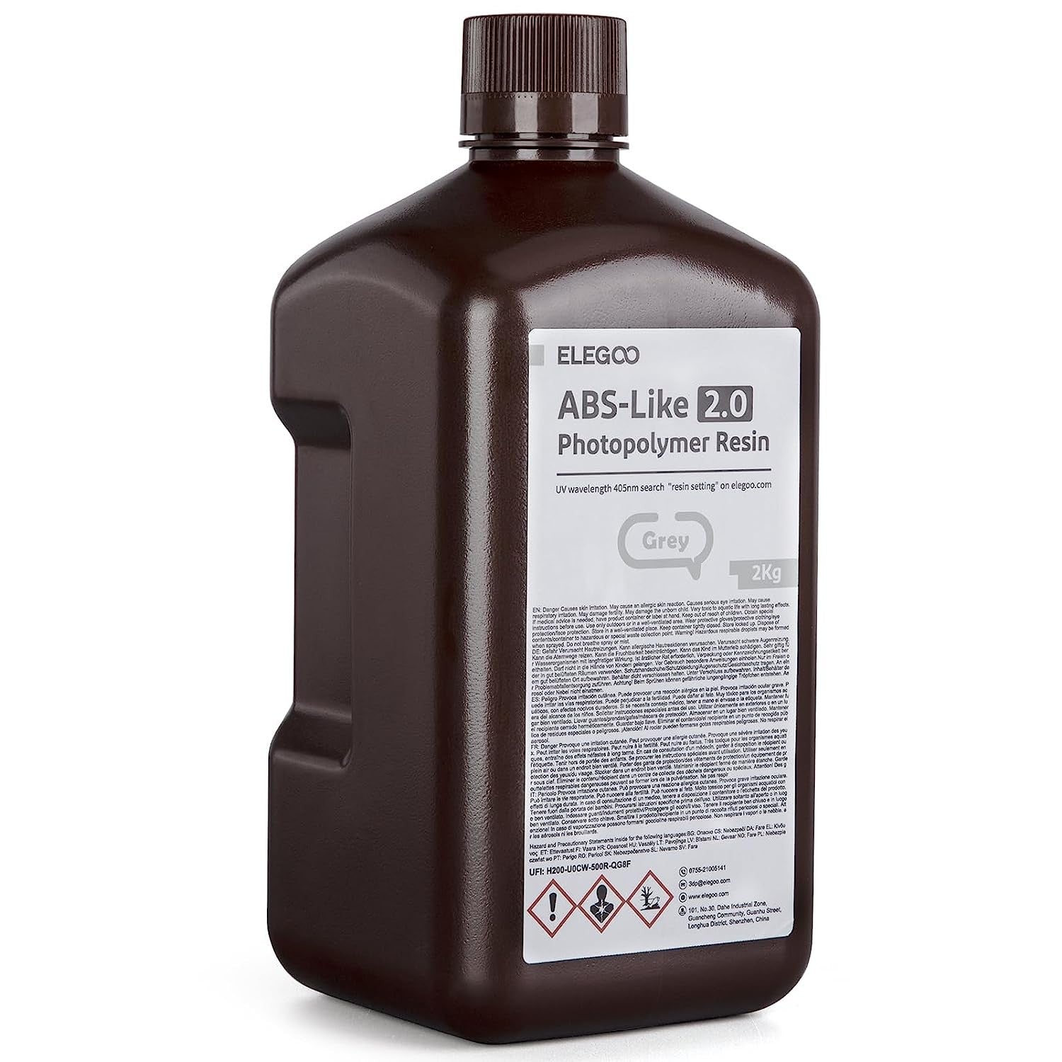 ELEGOO-resina de impresora 3D tipo ABS, resina de fotopolímero estándar tipo ABS de 405nm para impresión LCD 3D, 1000g