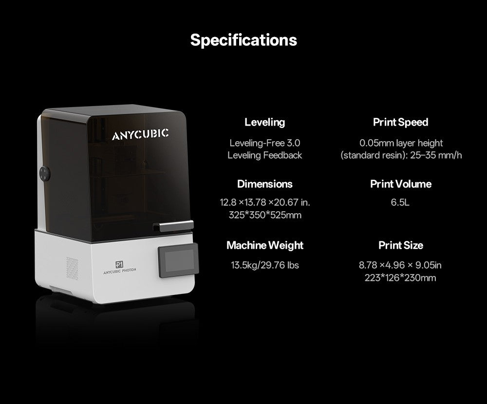Impresora 3D de Resina LCD ANYCUBIC Photon P1 14K SLA con Tecnología Wave Release y Tornillo de Bolas de Grado Industrial de Precisión