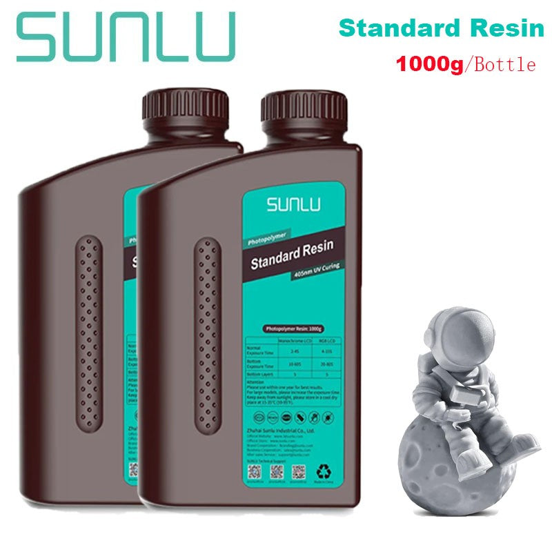 Resina 3D SUNLU de 2 kg, tipo ABS/estándar/lavable con agua, resina UV de 405 nm para la mayoría de las impresoras 3D SLA/DLP/LCD, material sensible a la luz UV, 1 kg