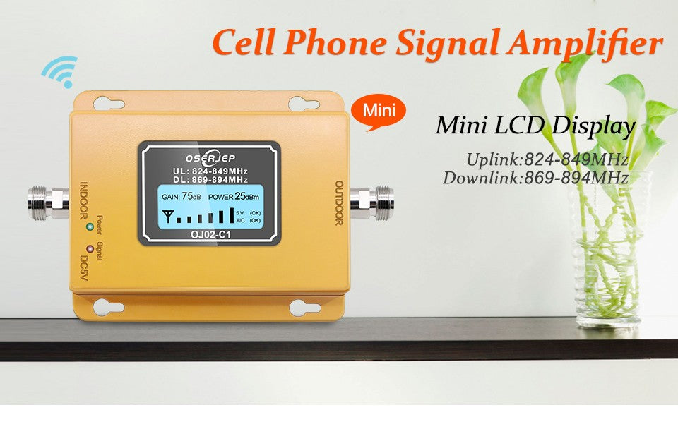 Repetidor 850 MHz Band5 70dB LCD 2G 3G 4G 850mhz UMTS GSM CDMA repetidor de señal de teléfono móvil amplificador celular