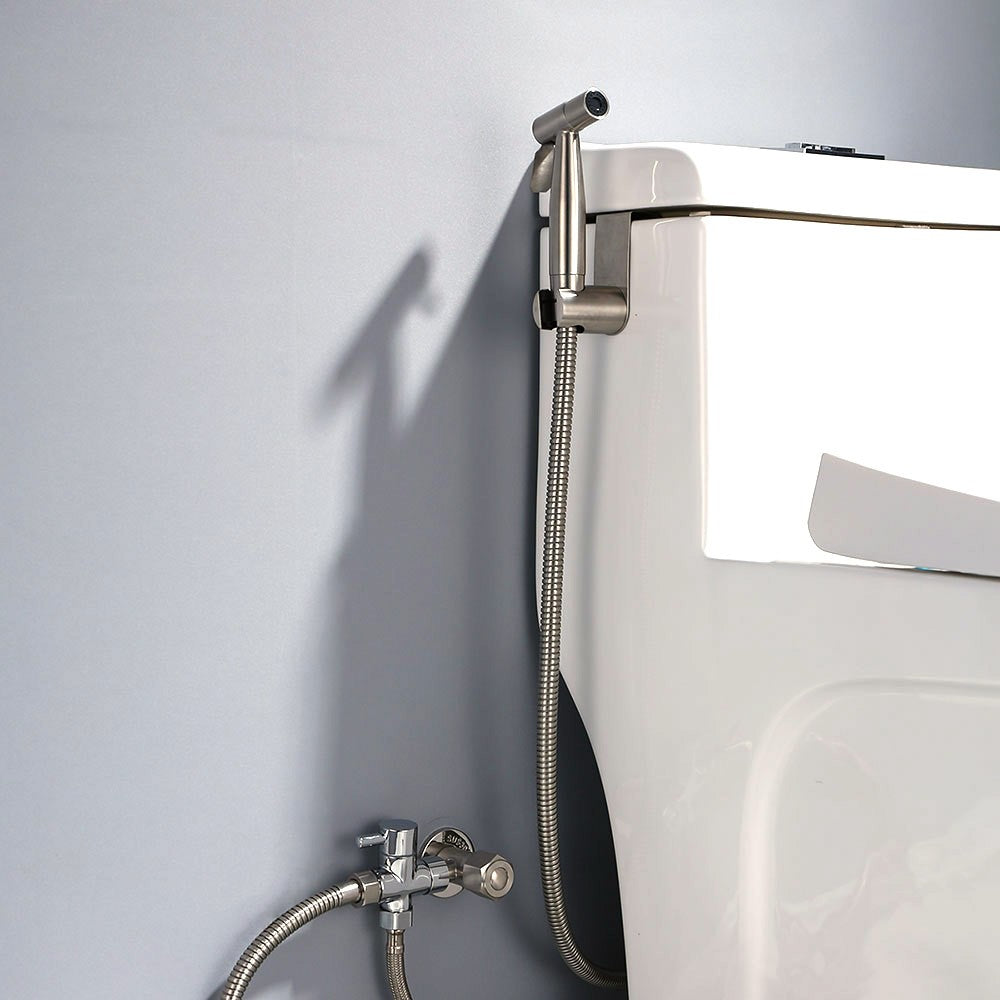 Set de Rociador Bidé Portátil para Inodoro, Grifo Bidé de Mano de Acero Inoxidable para Baño, Rociador de Mano con Cabezal de Ducha Autolimpiante