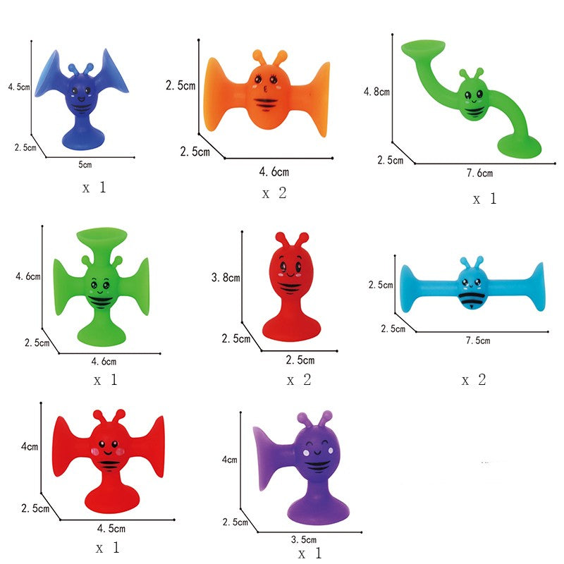 Juguete con ventosa de letras y números, juguete de bloques de construcción de silicona suave, juguete con ventosa sensorial para niños, juego interactivo para padres e hijos, juguete de baño