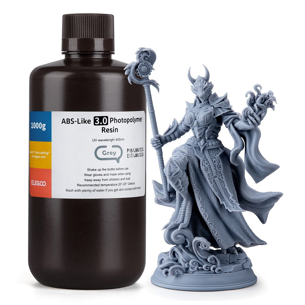 ELEGOO-resina de impresora 3D tipo ABS, resina de fotopolímero estándar tipo ABS de 405nm para impresión LCD 3D, 1000g