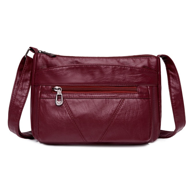Bolso bandolera de Color liso que combina con todo, bolsos de hombro de alta capacidad para mujer, bolso de mano de piel sintética de alta calidad 2021