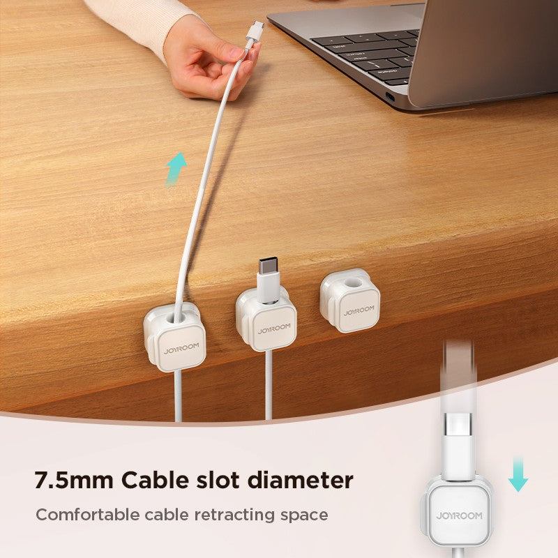 Joyroom 3/6 Uds Clip de Cable magnético soporte de Cable soporte de Cable adhesivo organizador para el hogar Oficina debajo del escritorio gestión de cables
