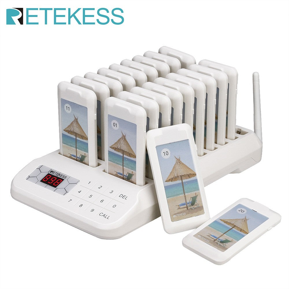 RETEKESS TD157 Sistema de Llamada Inalámbrico para Restaurantes, Localizadores de Mesa, Receptores de Señal Sonora para Food Trucks, Restaurantes de Comida Rápida, Cafeterías y Bares