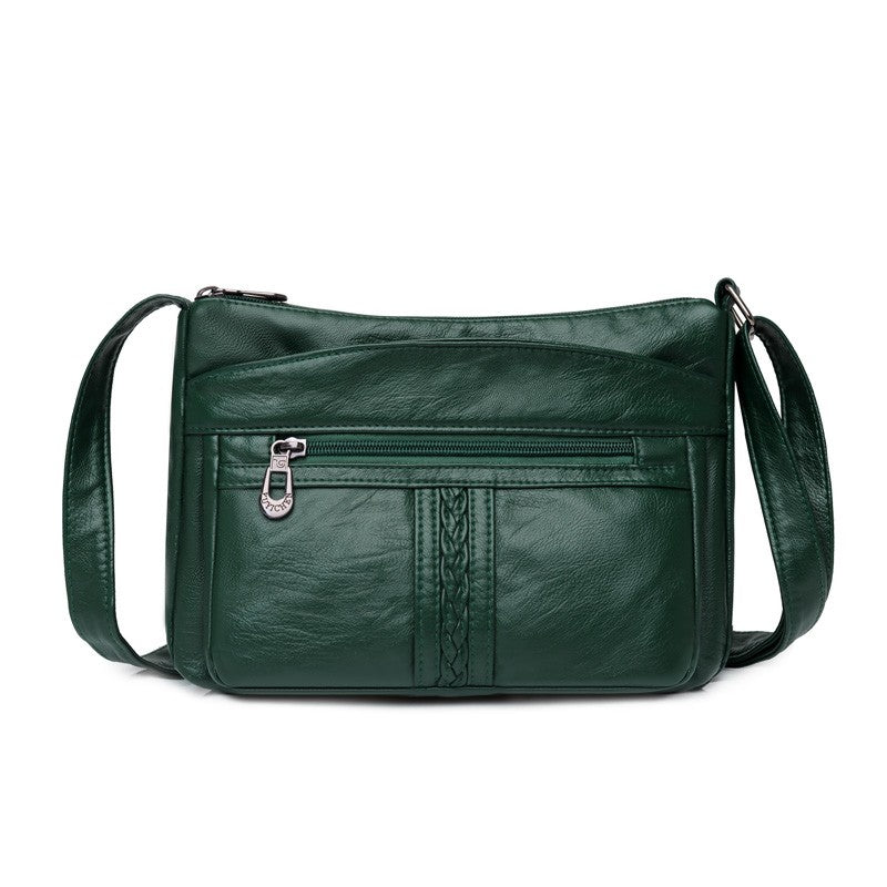 Bolso bandolera de Color liso que combina con todo, bolsos de hombro de alta capacidad para mujer, bolso de mano de piel sintética de alta calidad 2021