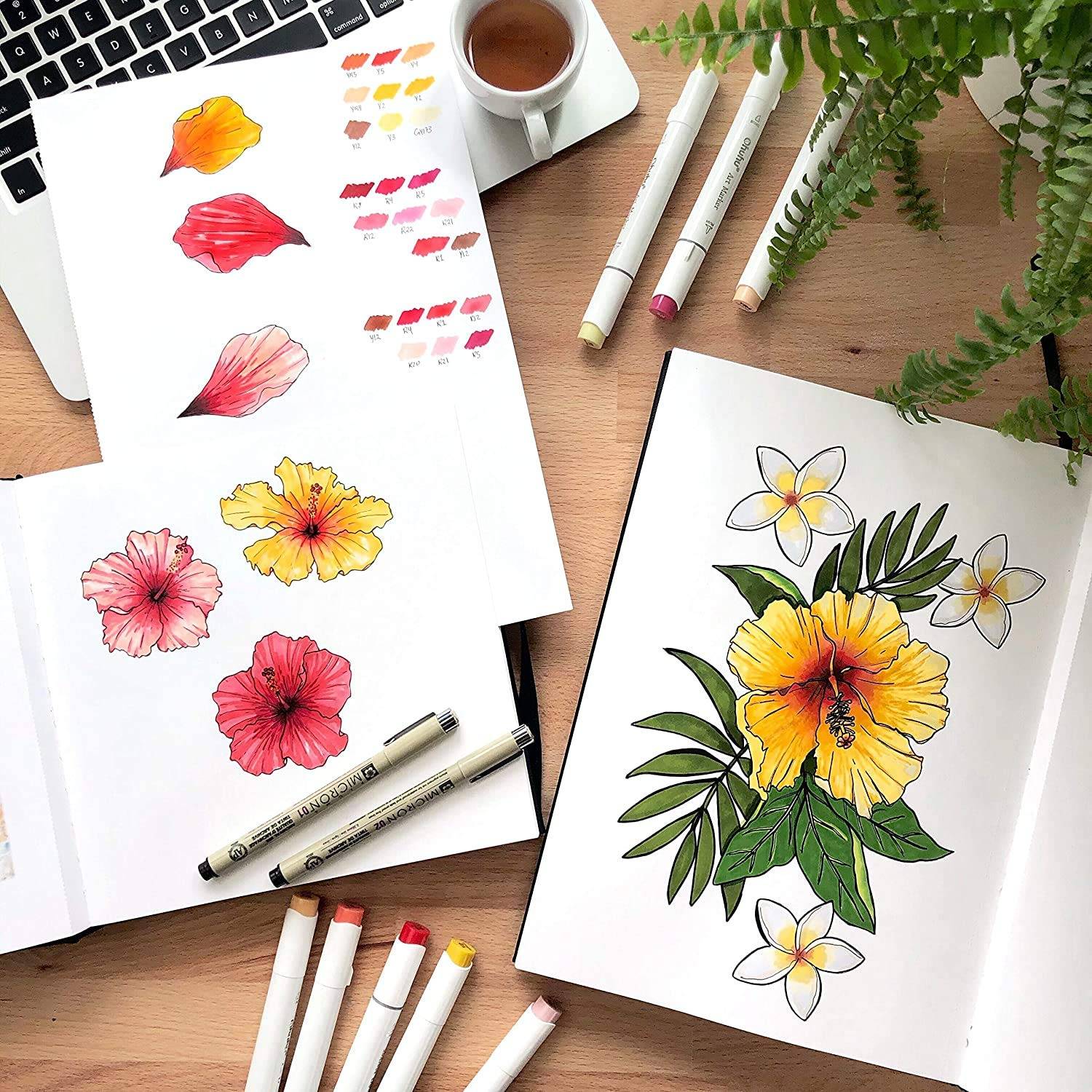 Ohuhu-alfombrillas marcadoras para bocetos de arte, cuaderno de tapa dura, pintura artística para estudiantes, libro de acuarelas, suministros escolares para bocetos de grafiti