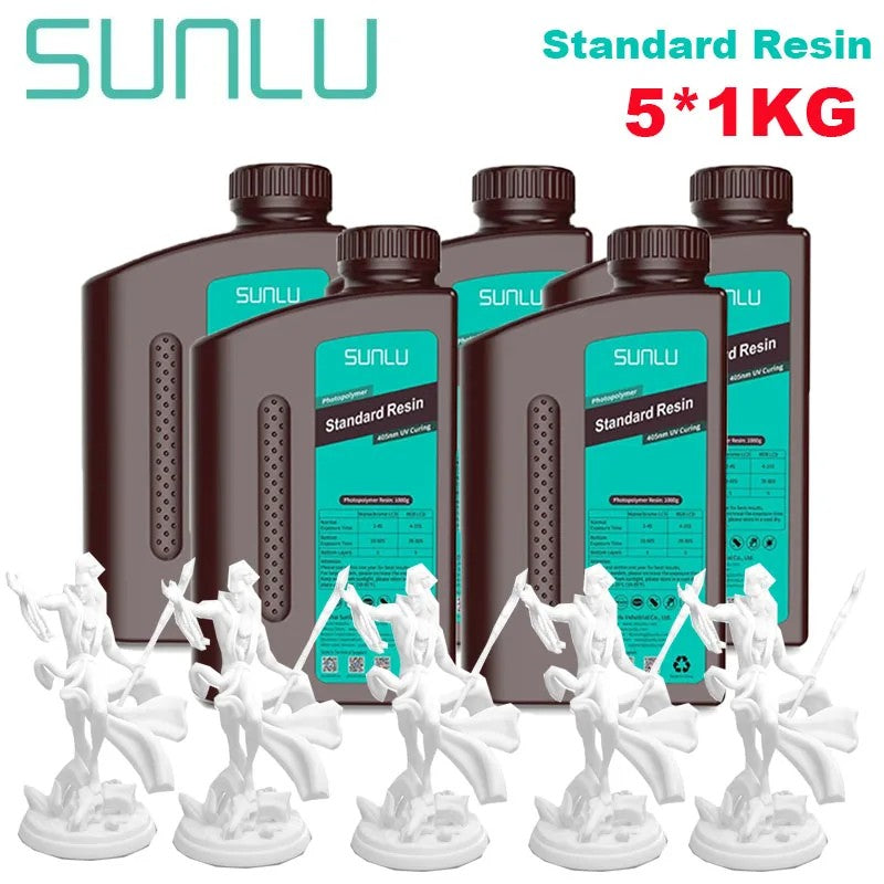 Resina estándar SUNLU/ABS como/lavado con agua/resina estándar 14K 5KG 1KG/botella 405nm resina UV impresión 3D para impresora LCD 3D
