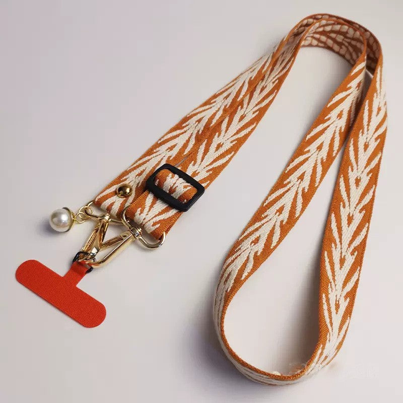 Cable colgante ajustable para teléfono móvil, estilo bordado Retro, con cuello extraíble, cordón colgante Universal para teléfono, 1 ud.