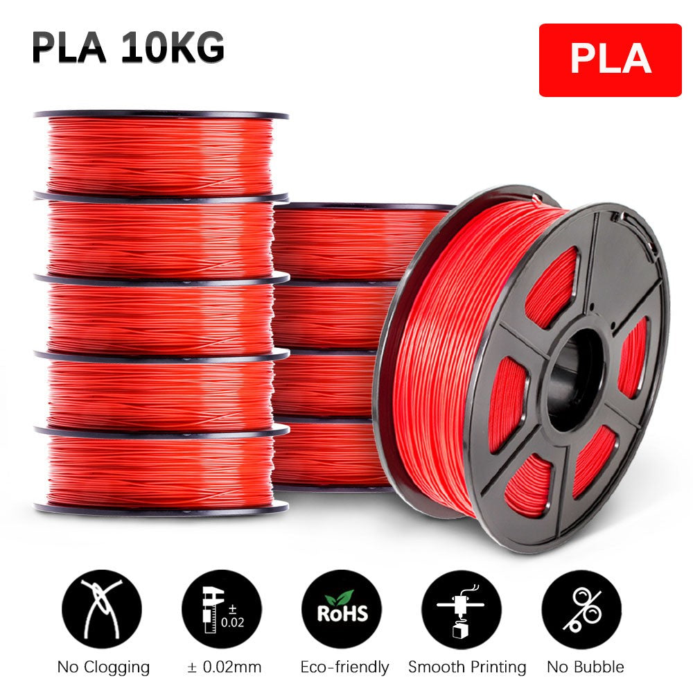 Filamento SUNLU 10KG 3D PLA/PLA PLUS/PETG/filamnet ABS fácil 1,75mm 10 rollos 1KG filamento de impresora 3D bien herido para impresora 3D