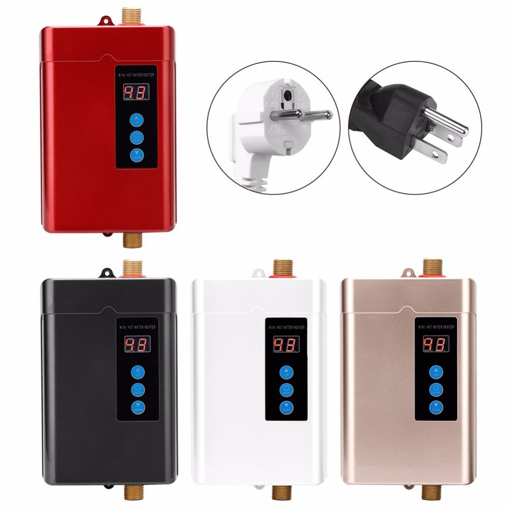 Calentador de agua eléctrico Digital, Control remoto, instantáneo, sin depósito, para cocina, baño, ducha, calentamiento rápido