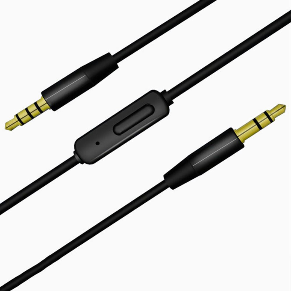 Cable de Audio de 1,2 m, conector auxiliar estéreo de 3,5mm, línea macho a macho con Control de volumen de micrófono para auriculares, altavoz de coche
