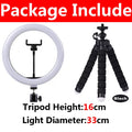 Anillo de luz LED para Selfie, lámpara de relleno de fotografía regulable con Mini trípode para teléfono, Tiktok, vídeo en vivo, estudio fotográfico, 10 pulgadas