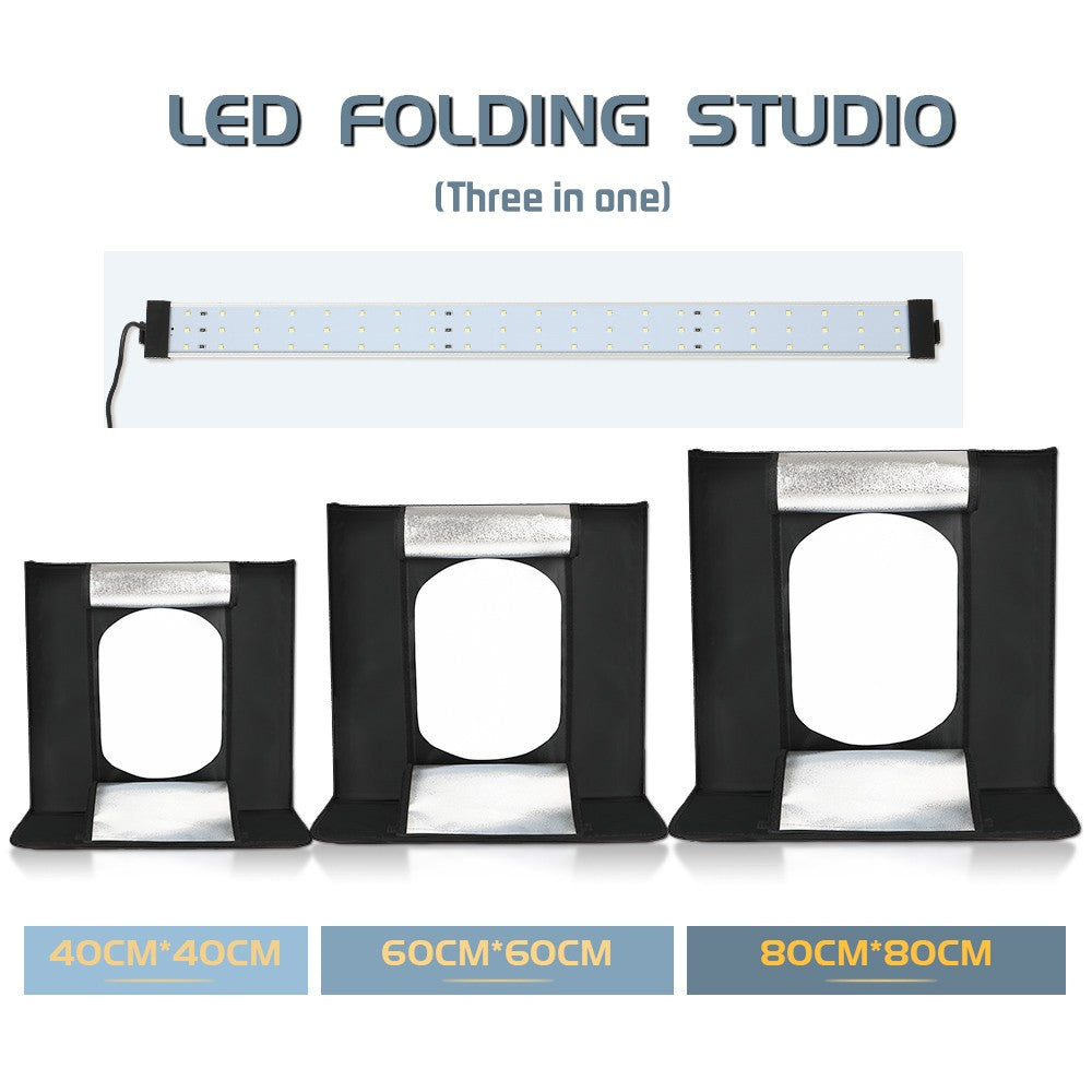 Cajas blandas para estudio de fotografía, mesa de fotografía regulable, plegable, portátil, Kit de tiendas de campaña con tablero de fondo de 3 uds.