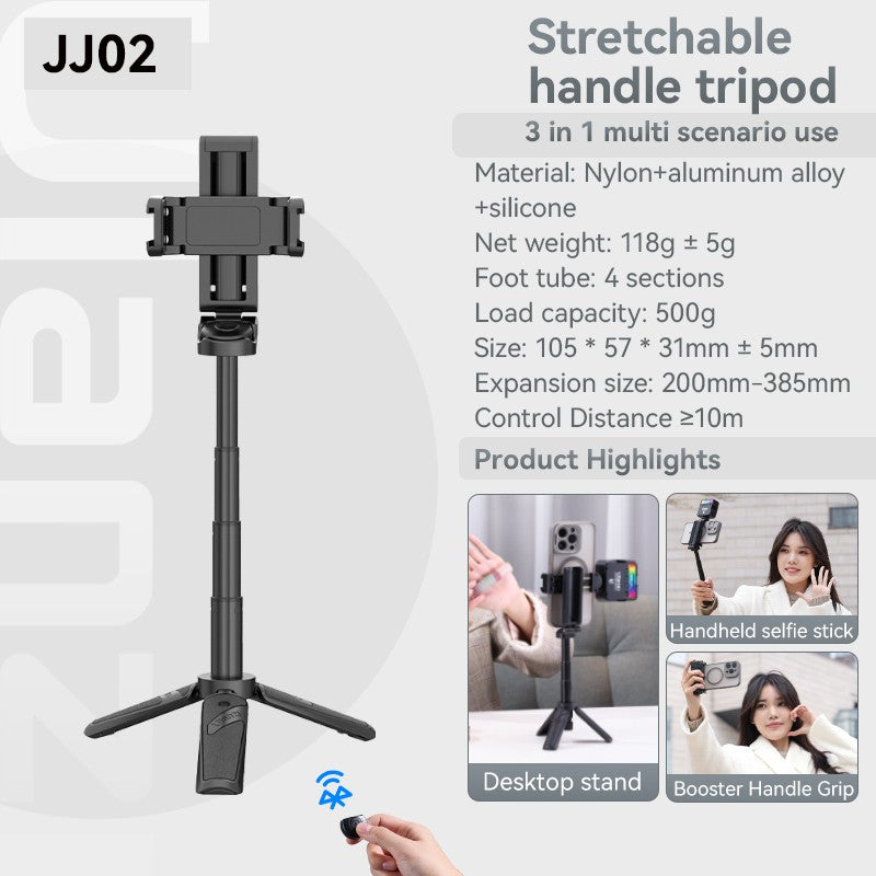 ULANZI JJ02 trípode para palo de Selfie trípode de teléfono con agarre extensible con control remoto desmontable 2 zapatos fríos tamaño de bolsillo Mini soporte para teléfono