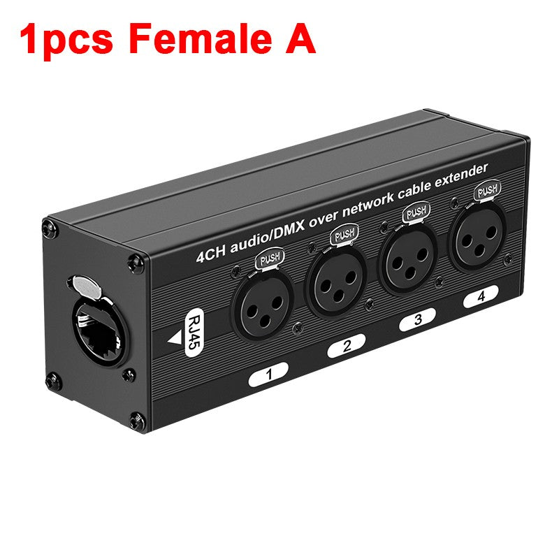 Cable extensor de audio RJ45 a XLR de 4 canales y 3 pines, extensor de señal de red DMX512 para iluminación de escenarios y estudio de grabación.