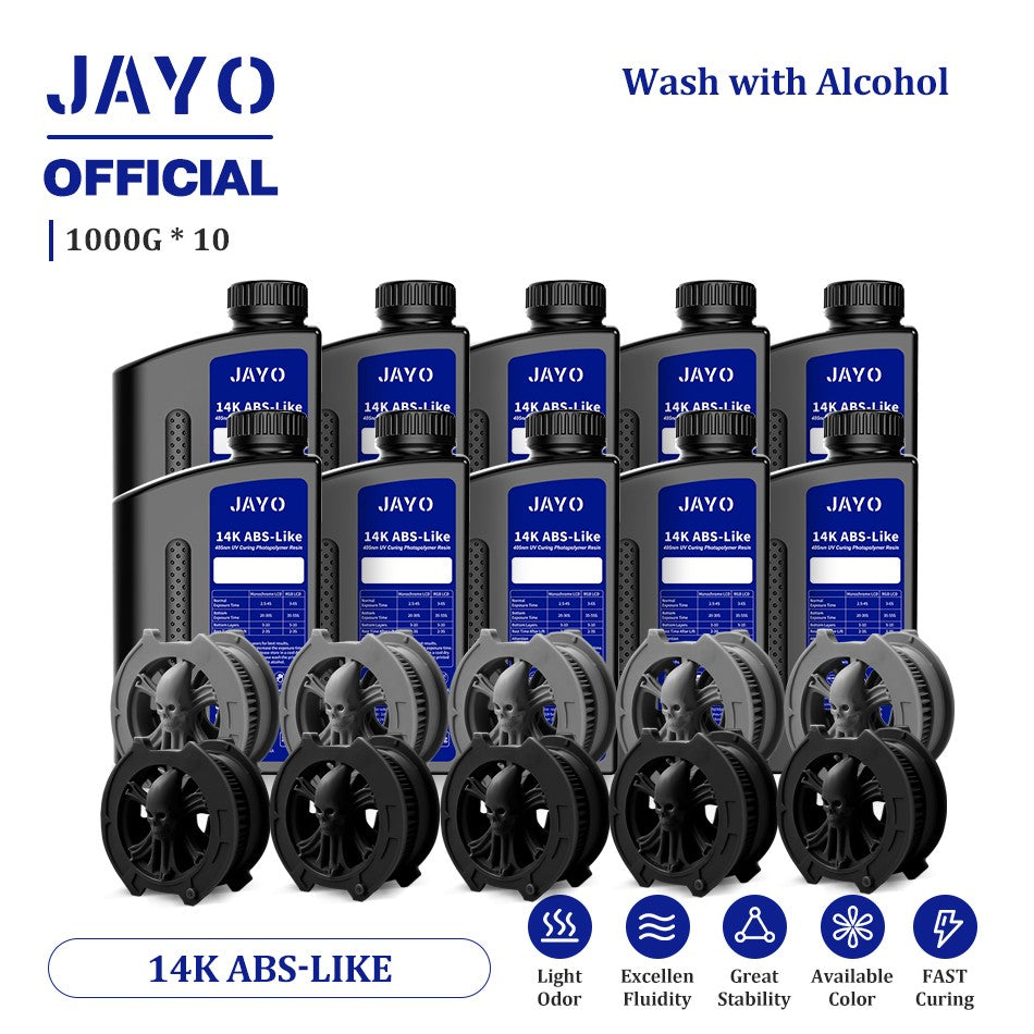 JAYO ABS como resina 3D, 10 botellas ABS como fotopolímero de curado UV de 405nm, resina 3D rápida para impresora 3D LCD/DLP/SLA de 2/4/6/8K