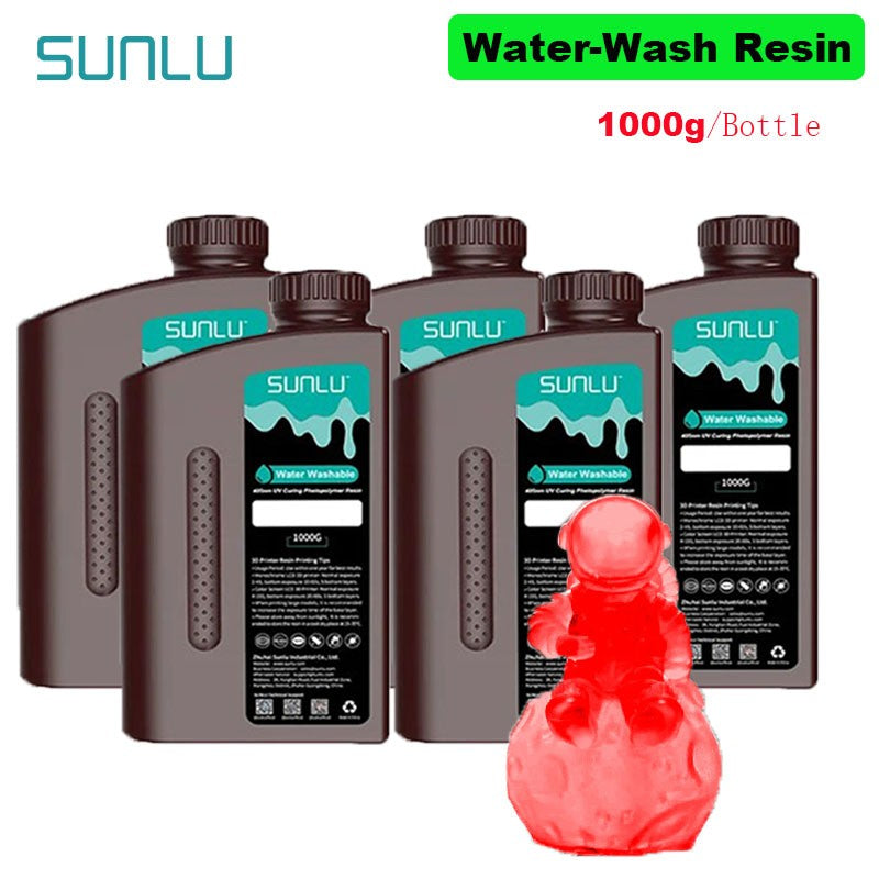 SUNLU 5KG lavado con agua ABS/resina de lavado con agua 395-405nm resina fotopolímero de curado UV resina de curado rápido para impresora 3D LCD DLP SLA