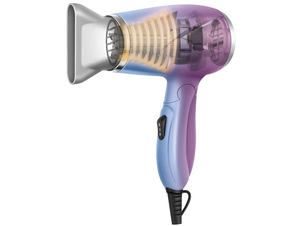 Mondial-secador de pelo plegable, turmalina azul y rosa, 1200W, 2 velocidades, por Juliette Qu4tro Elements