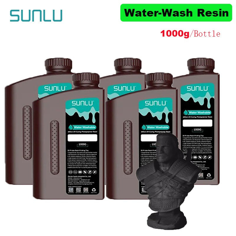 SUNLU 5KG lavado con agua ABS/resina de lavado con agua 395-405nm resina fotopolímero de curado UV resina de curado rápido para impresora 3D LCD DLP SLA