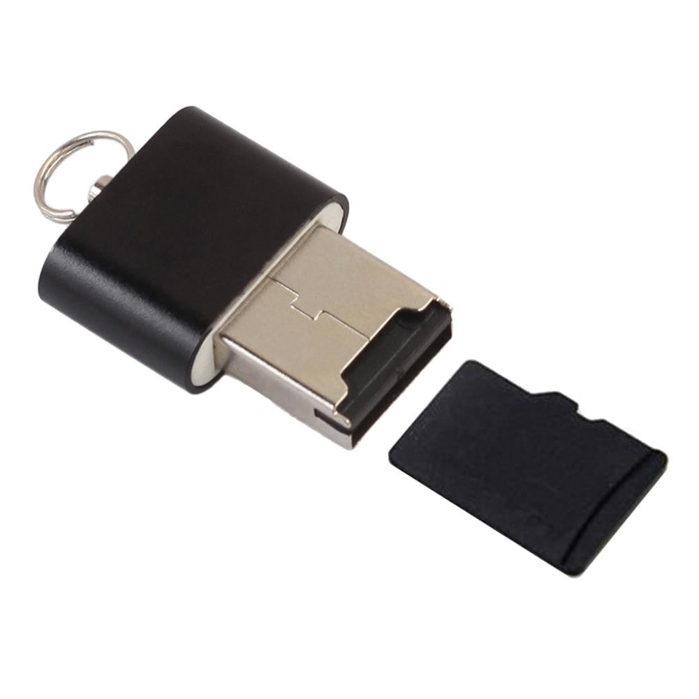 Mini adaptador de lector de tarjetas de memoria, aleación de aluminio, ultrafino, 480 Mbps, USB 2,0 T Flash, TF, Micro SD