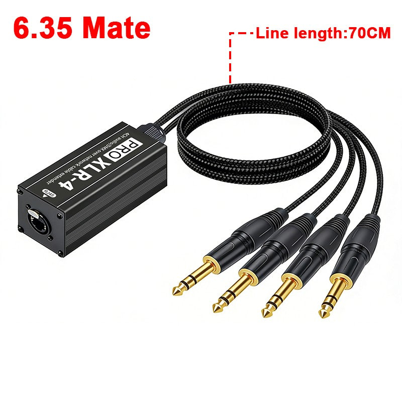Cable extensor de audio RJ45 a XLR de 4 canales y 3 pines, extensor de señal de red DMX512 para iluminación de escenarios y estudio de grabación.