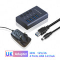 USB 3,0 Hub Socket Switch 4 6 10 puertos concentrador multi-tap multipuerto estación de acoplamiento cargador fuente de alimentación múltiple tipo C