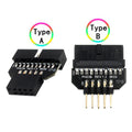 Placa base USB2.0 9Pin a USB3.0 19pin frente Panel conector convertidor USB 3,0 19/20pin a USB 2,0 9pin Header adaptador hembra