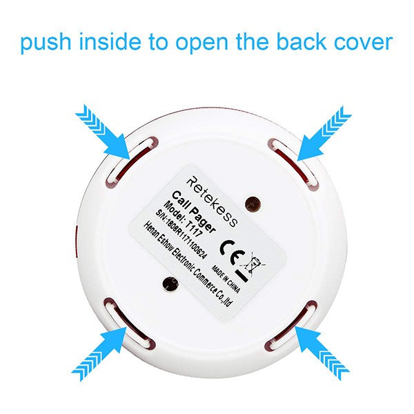 RETEKESS-sistema inalámbrico de llamadas para camarero, buscapersonas para restaurante, receptor de reloj T128, botón de llamada T117, servicio al cliente para cafetería