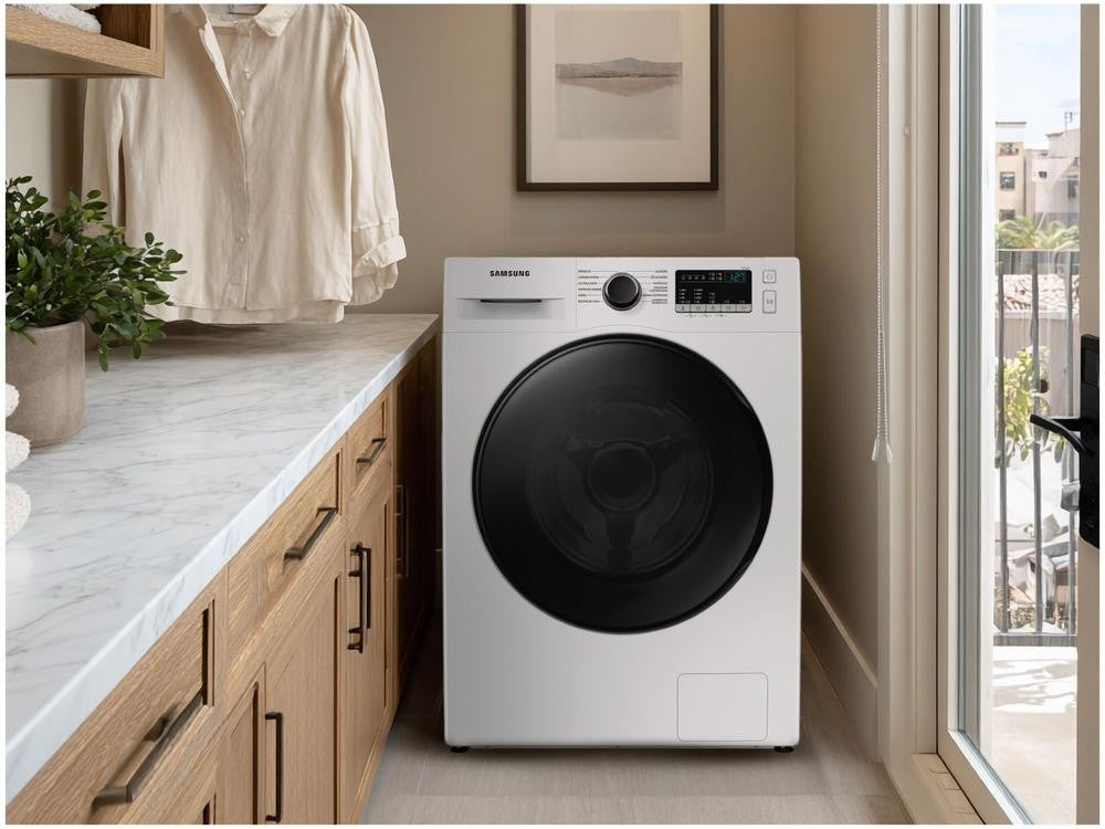 Lavadora Samsung Inverter de 11 kg, Acero Inoxidable, 12 Programas de Lavado, Blanca, WW11T4040BE/AZ - 110V