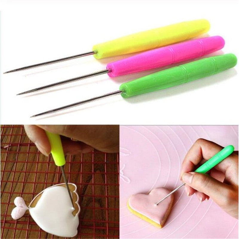 3 unids/set pastel trazador aguja modelo herramienta glaseado tallado Sugarcraft decorar DIY pastel de Fondant herramientas de decoración de galletas aguja para hornear