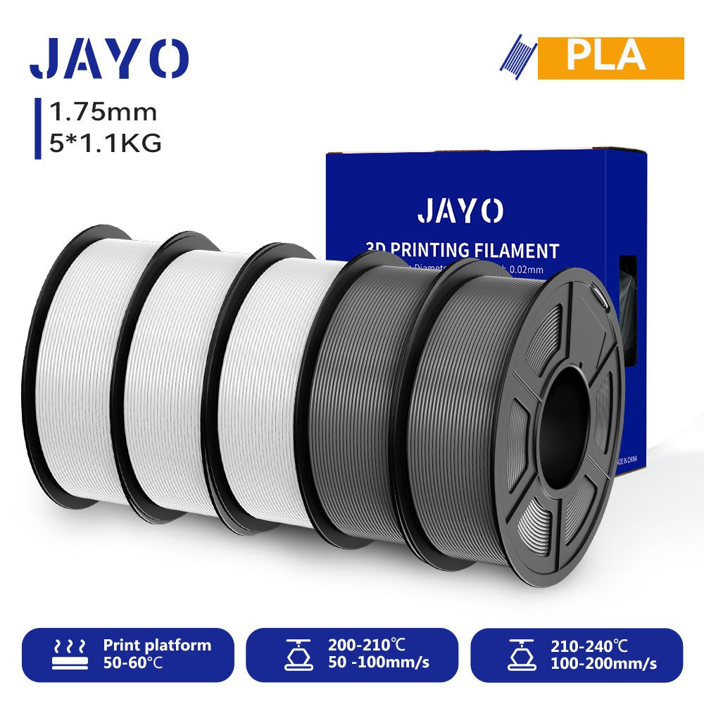 Filamento para Impresora 3D JAYO PETG/PLA/PLA PLUS, 1.75mm, 5.5KG, 100% Sin Burbujas, No Tóxico, Materiales de Impresión 3D para Impresora 3D y Bolígrafo 3D