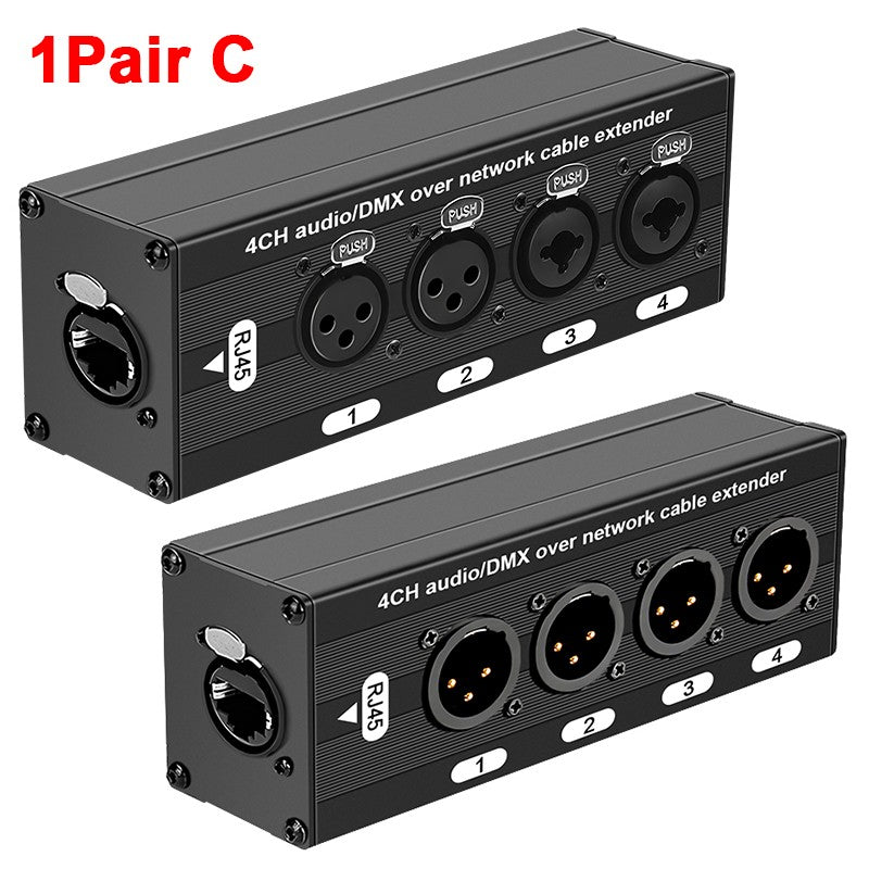 Cable extensor de audio RJ45 a XLR de 4 canales y 3 pines, extensor de señal de red DMX512 para iluminación de escenarios y estudio de grabación.