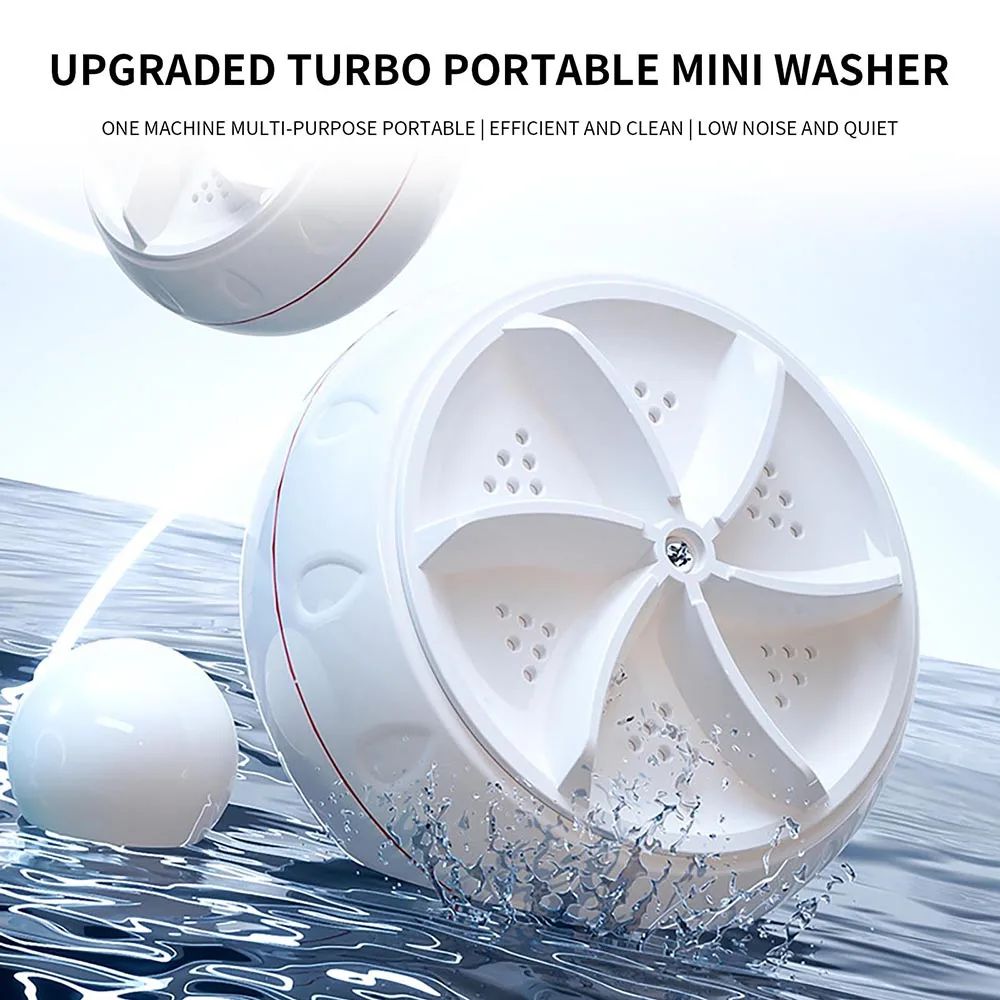 Mini lavadora ultrasónica Turbo para ropa de bebé, lavadora portátil, alta poten