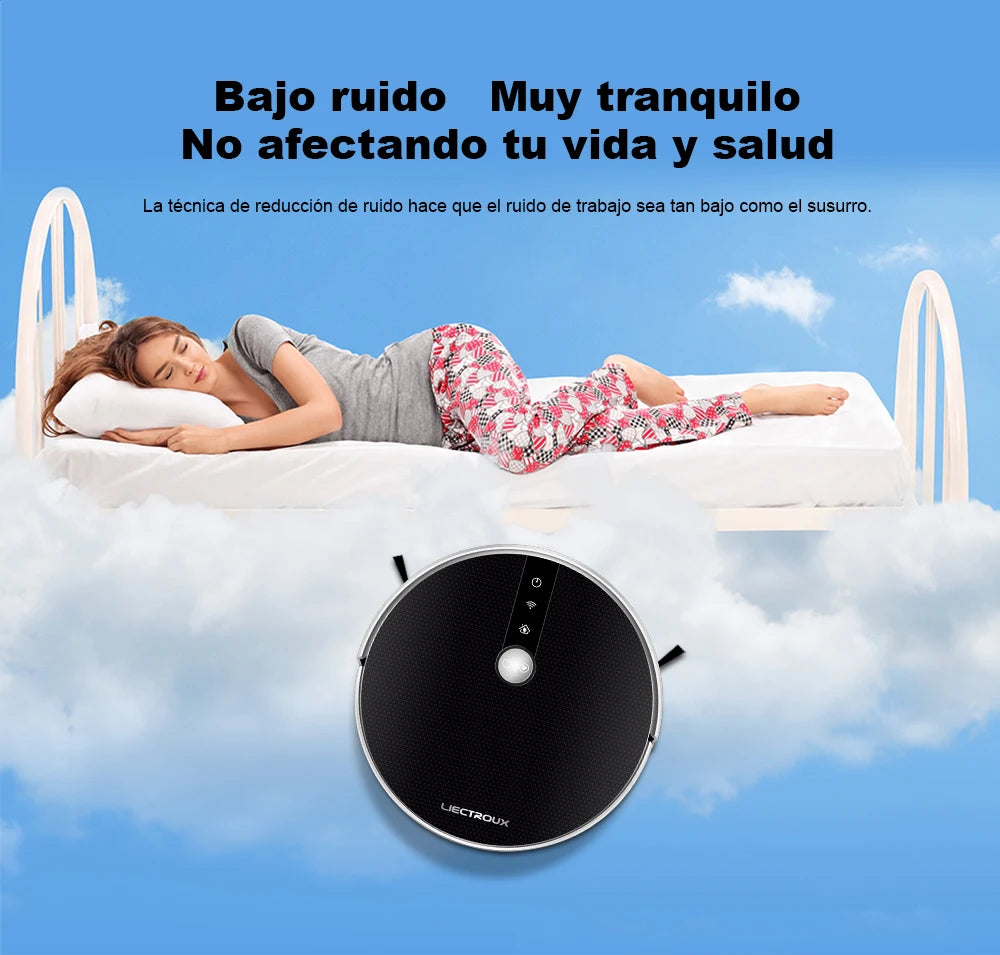 (Código Promocional:AETH15) Aspiradora Robot LIECTROUX C30B,Navegación de mapas,Partición Inteligente,con Memoria,WiFi,Succión 6KPa,Trapeador Mojado Inteligente,Desinfección,Funciona con Alexa y Asistente de Google