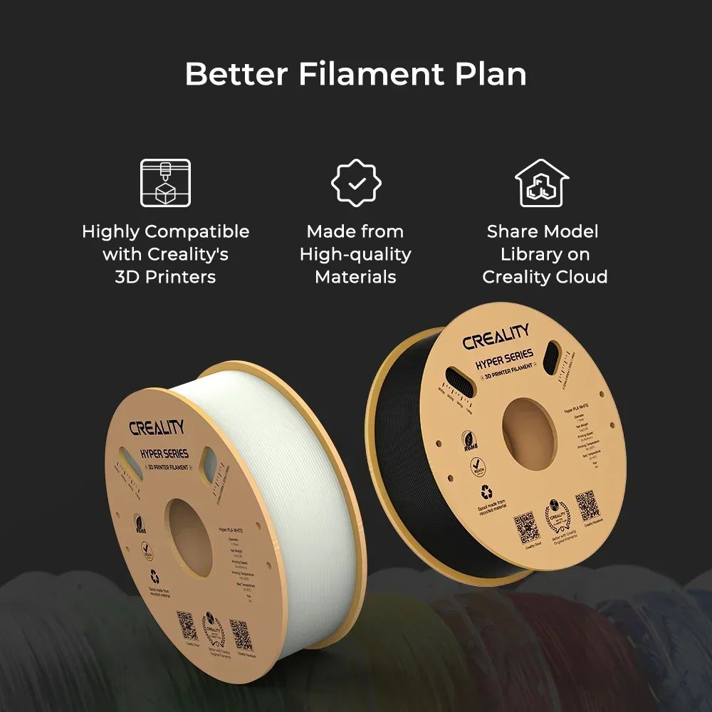 Filamento Creality PLA Pro Hyper PLA Filamento de impresora 3D de alta velocidad 1,75 mm 1 kg para Creality K1/K1 Max/Ender-5 S1