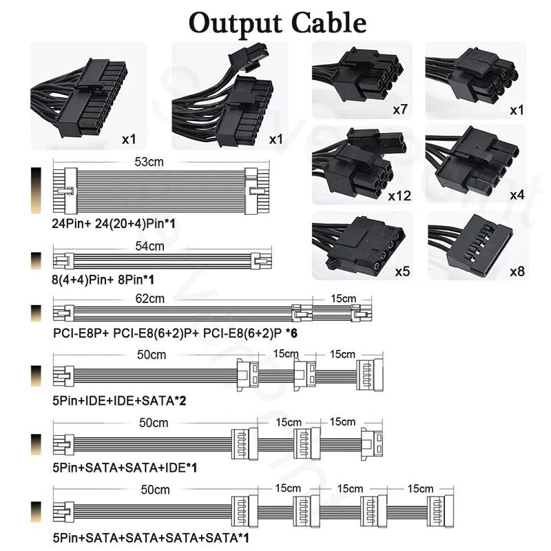 160V-240V ETC RVN ATX PC PSU para máquina de minería BTC módulo completo 1800W 2000W fuente de alimentación de minería compatible con 8 GPU