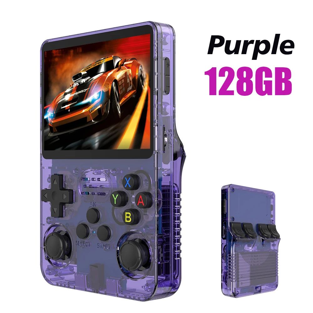 Consola de Videojuegos Retro de Código Abierto de 128 GB, Sistema Linux, Pantalla IPS de 3.5 Pulgadas, Reproductor de Video Portátil de Bolsillo, 64 GB de Juegos