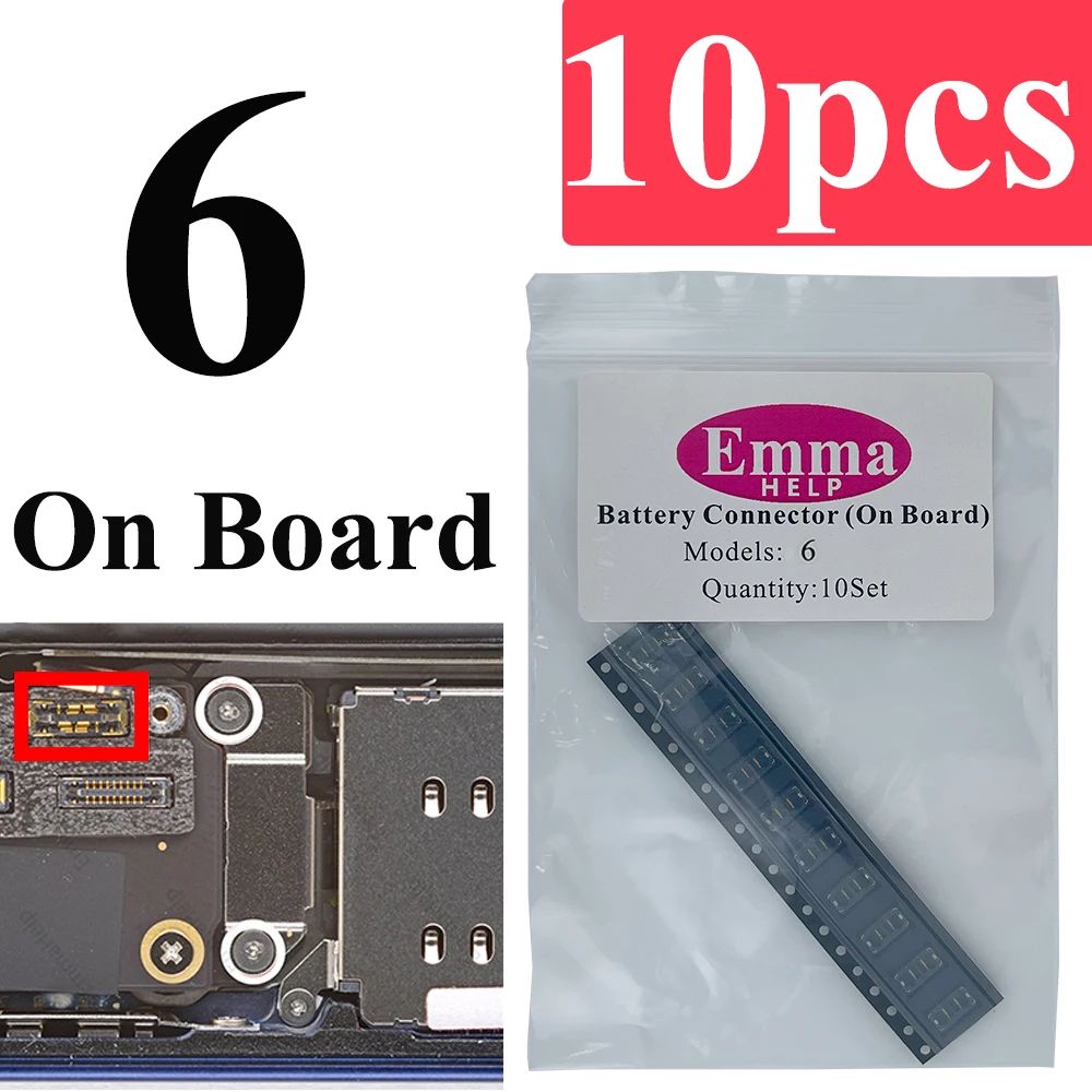 10 Uds batería FPC conector Flex Cable para iPhone 14 15 Plus 13 12 11 Pro Max 7 6S X XR 8 Plus Clip enchufe