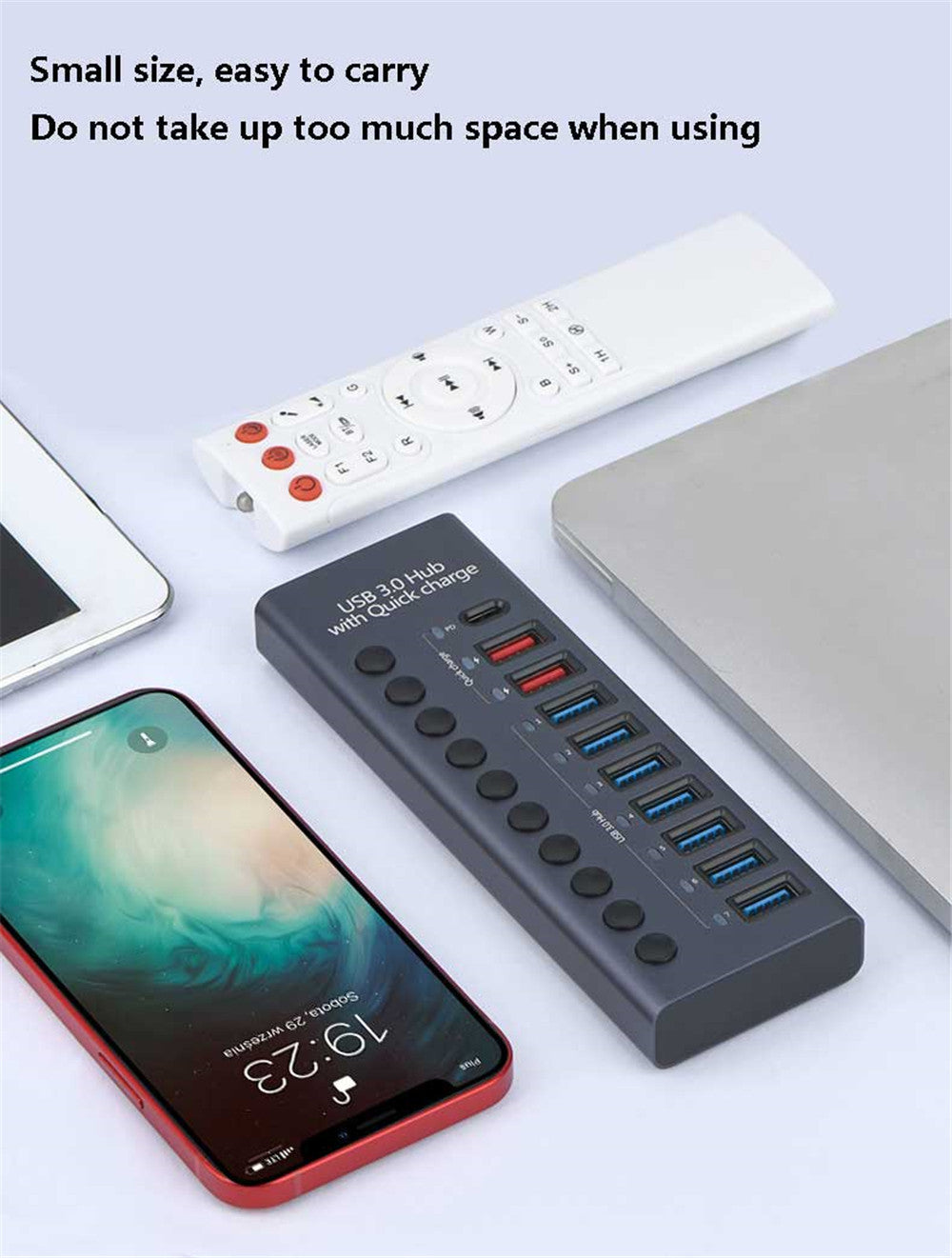 USB 3,0 Hub Socket Switch 4 6 10 puertos concentrador multi-tap multipuerto estación de acoplamiento cargador fuente de alimentación múltiple tipo C