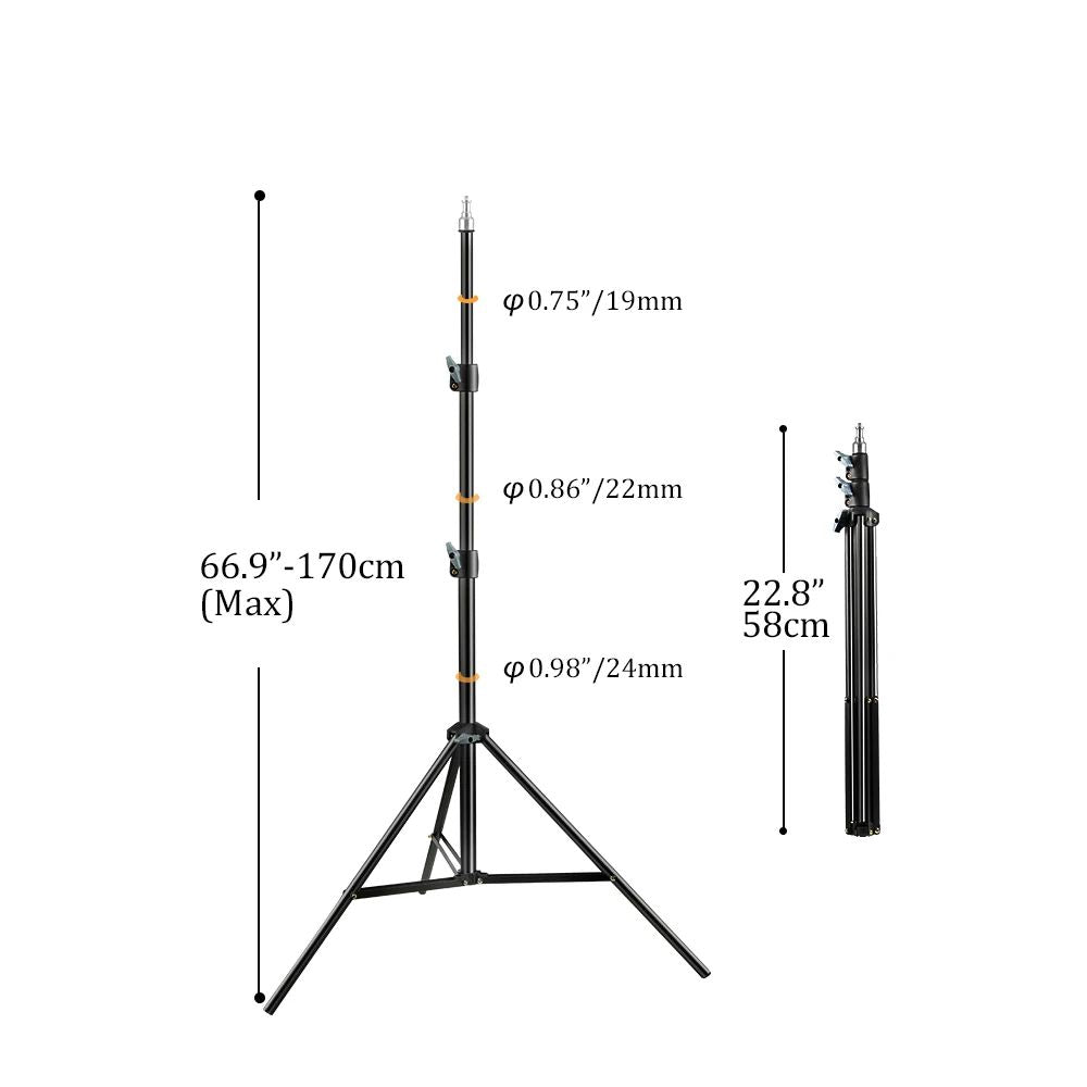 Luz LED de Video SH de 24'' y 90W, Panel de Iluminación Regulable para Fotografía, Selfies, Estudio Fotográfico, Transmisión en Vivo, Lámpara de Relleno con Trípode