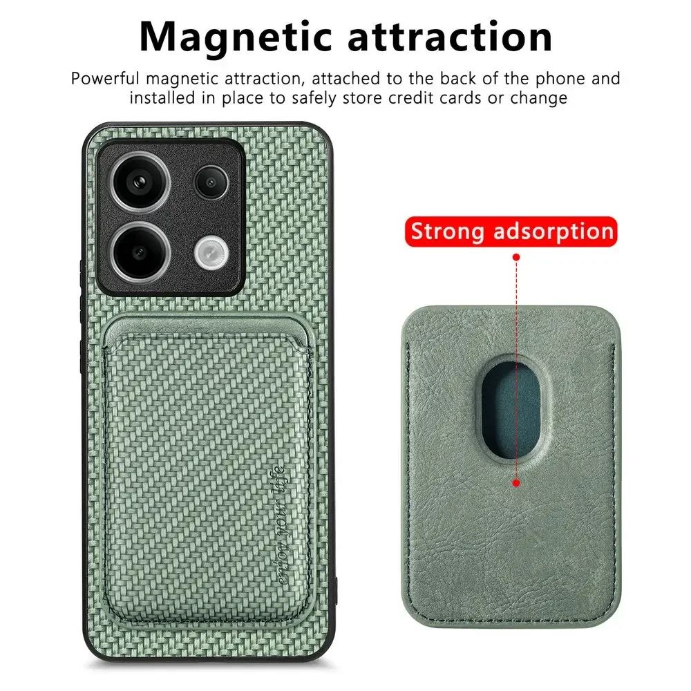 Funda de Cuero Desmontable 2 en 1 con Imán para Xiaomi Redmi Note 15 5G 4G, Funda con Ranuras para Tarjetas, Carcasa Trasera para Redmi Note 14 Pro Plus 13 14C